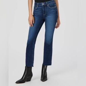 NWT PAIGE Cindy Raw Hem Straight Leg Ankle Jeans in Foreign‎ Film Size 24